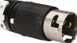 Locking Inlet: Plug, Industrial, Non-NEMA, 480V, Black & White