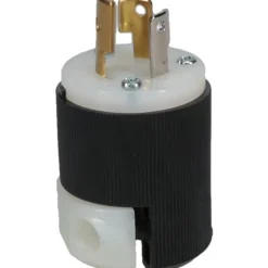 Locking Inlet: Plug, Industrial, L5-15P, 125V, Black & White