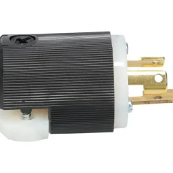 Locking Inlet: Plug, Industrial, L6-15P, 250V, Black & White