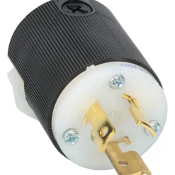 Locking Inlet: Plug, Industrial, L6-15P, 250V, Black & White