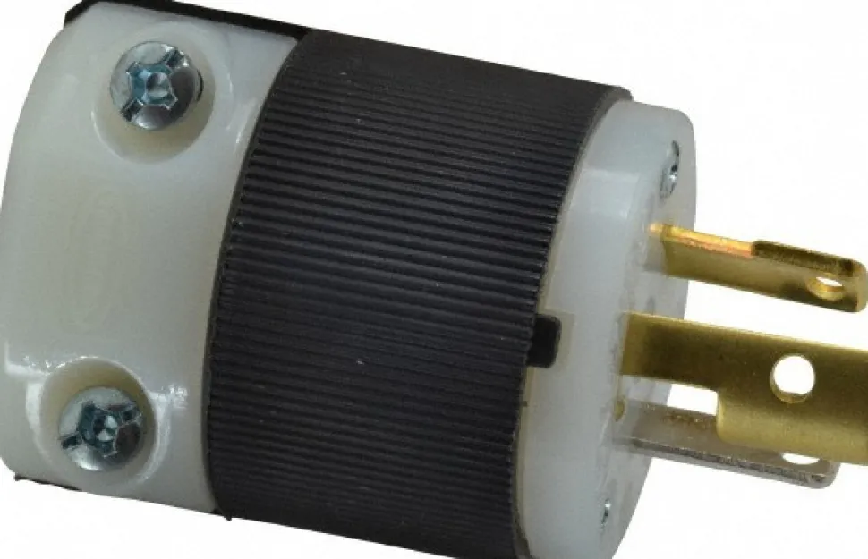 Locking Inlet: Plug, Industrial, L7-15P, 277V, Black & White