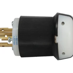 Locking Inlet: Plug, Industrial, L6-20P, 250V, Black & White