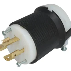 Locking Inlet: Plug, Industrial, L16-20P, 480V, Black & White