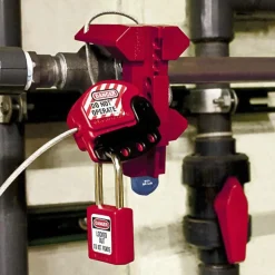 Lockout Padlock: Keyed Different, Thermoplastic, Steel Shackle, Red