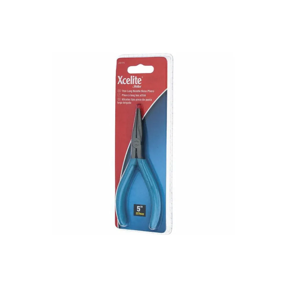 Long Nose Plier: 5" OAL, 1-3/16" Jaw Length