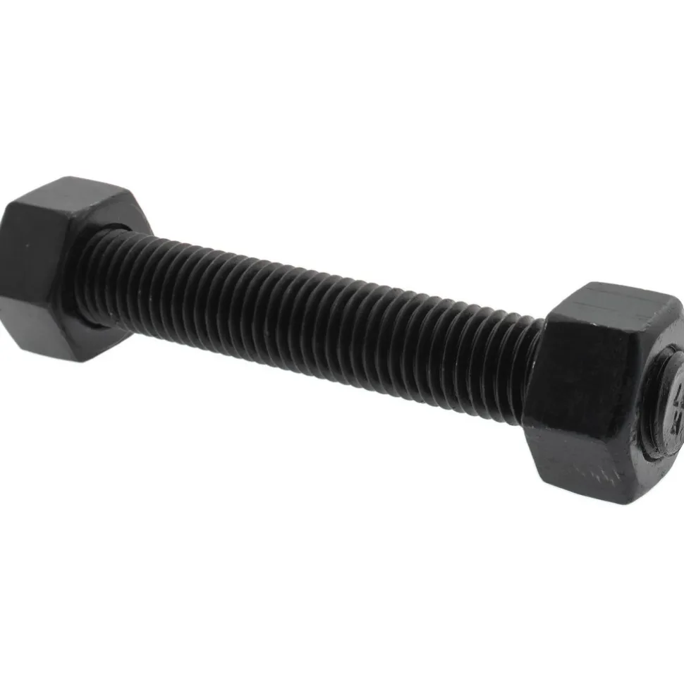 3/4-10, 5-1/2" Long, Uncoated, Steel, Fully Threaded Stud with Nut