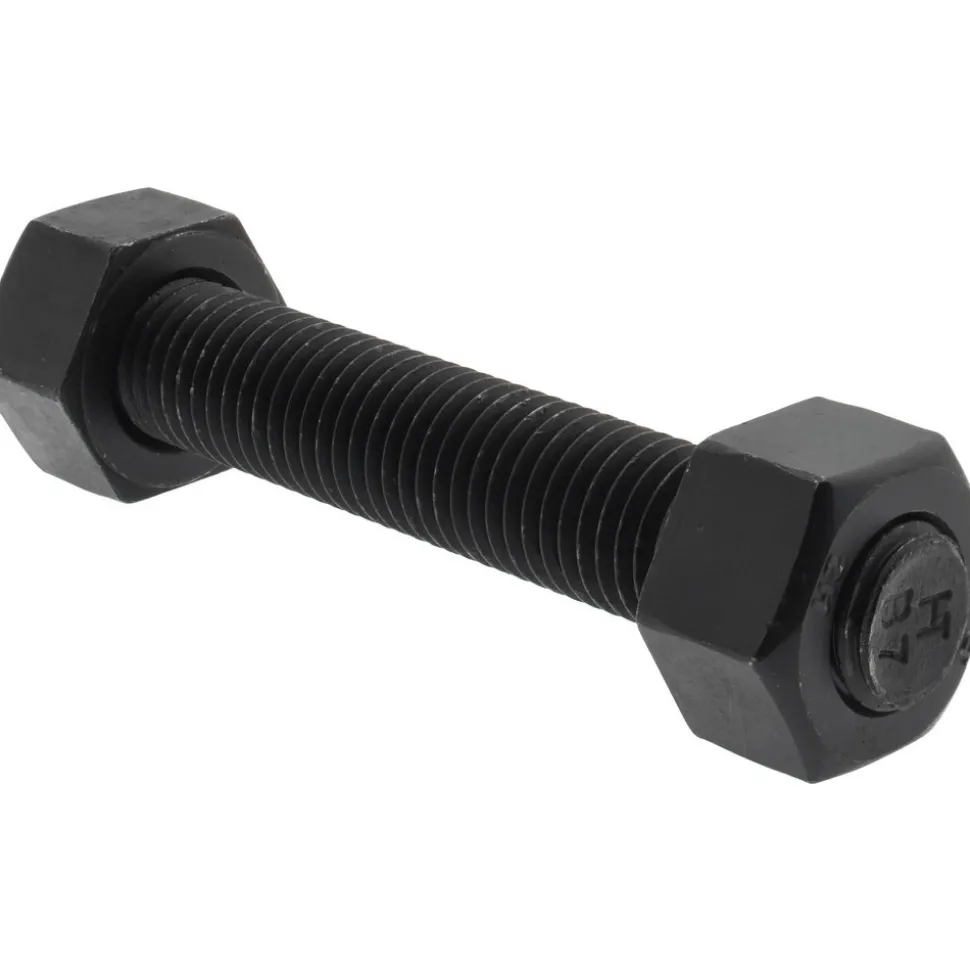 3/4-10, 5" Long, Uncoated, Steel, Fully Threaded Stud with Nut