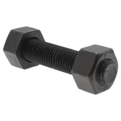 3/4-10, 4" Long, Uncoated, Steel, Fully Threaded Stud with Nut