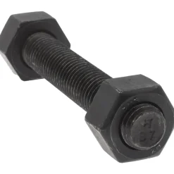 5/8-11, 4-1/2" Long, Uncoated, Steel, Fully Threaded Stud with Nut