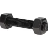 1/2-13, 3" Long, Uncoated, Steel, Fully Threaded Stud with Nut