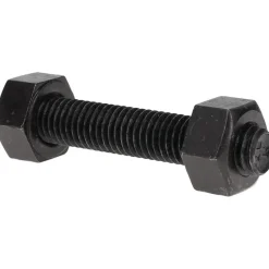 1/2-13, 3" Long, Uncoated, Steel, Fully Threaded Stud with Nut