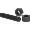 5/8-11, 3" Long, Uncoated, Steel, Fully Threaded Stud with Nut