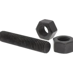 5/8-11, 3" Long, Uncoated, Steel, Fully Threaded Stud with Nut