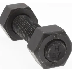 5/8-11, 3" Long, Uncoated, Steel, Fully Threaded Stud with Nut