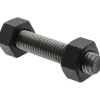 1/2-13, 2-3/4" Long, Uncoated, Steel, Fully Threaded Stud with Nut