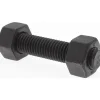 5/8-11, 3-1/4" Long, Uncoated, Steel, Fully Threaded Stud with Nut