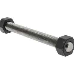 5/8-11, 6-1/4" Long, Uncoated, Steel, Fully Threaded Stud with Nut