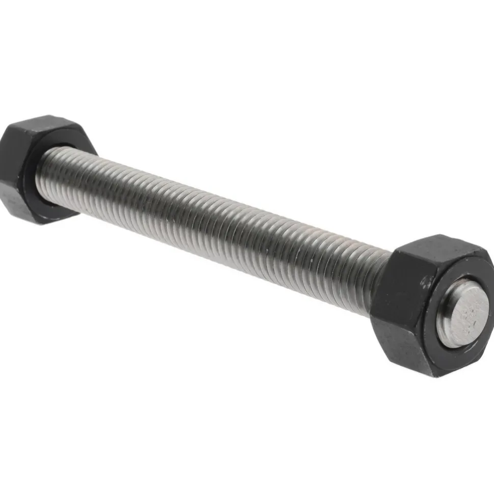5/8-11, 6-1/4" Long, Uncoated, Steel, Fully Threaded Stud with Nut