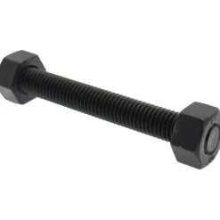 1/2-13, 4-1/4" Long, Uncoated, Steel, Fully Threaded Stud with Nut
