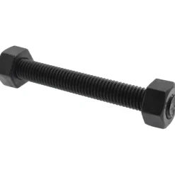 1/2-13, 4-1/4" Long, Uncoated, Steel, Fully Threaded Stud with Nut
