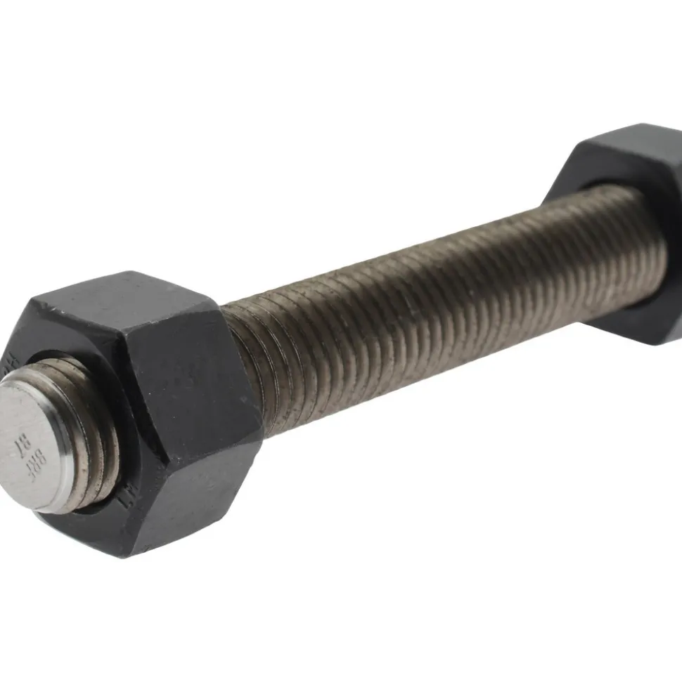 7/8-9, 6-1/4" Long, Uncoated, Steel, Fully Threaded Stud with Nut