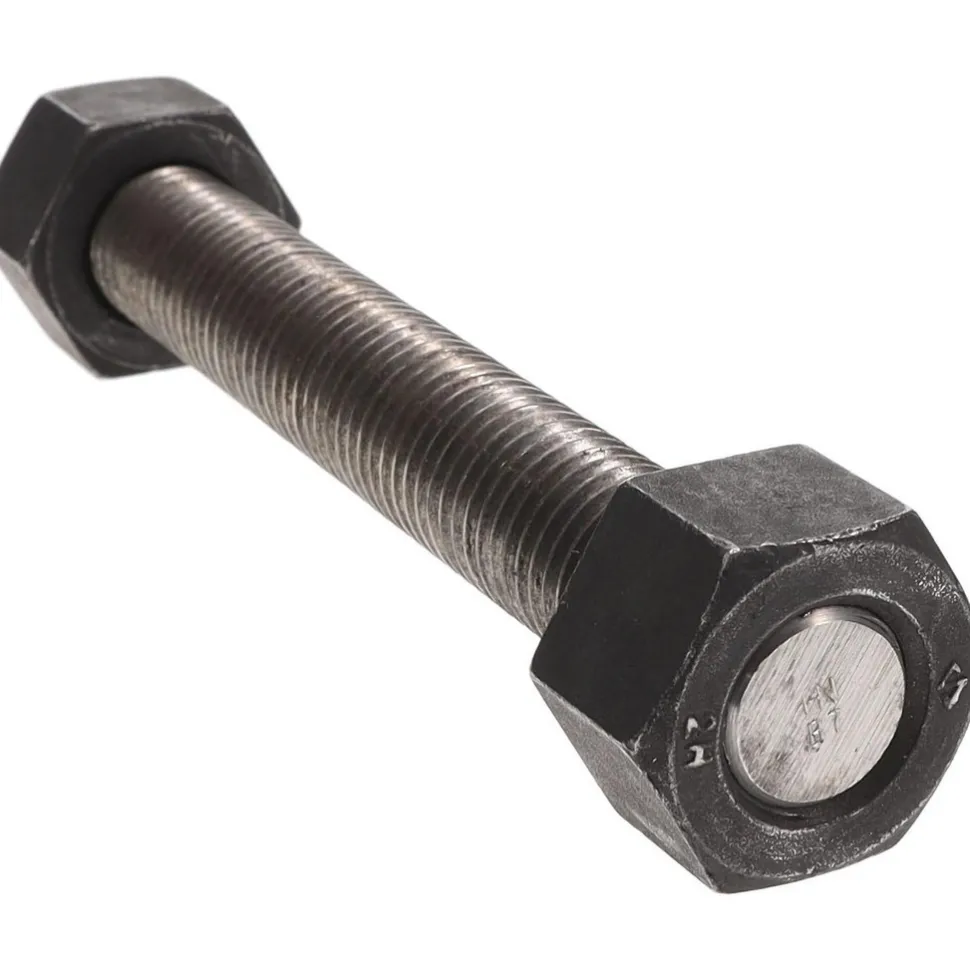 7/8-9, 6-3/4" Long, Uncoated, Steel, Fully Threaded Stud with Nut