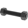 1/2-13, 3-1/4" Long, Uncoated, Steel, Fully Threaded Stud with Nut