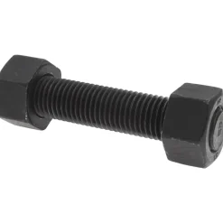 1-8, 5-1/2" Long, Uncoated, Steel, Fully Threaded Stud with Nut