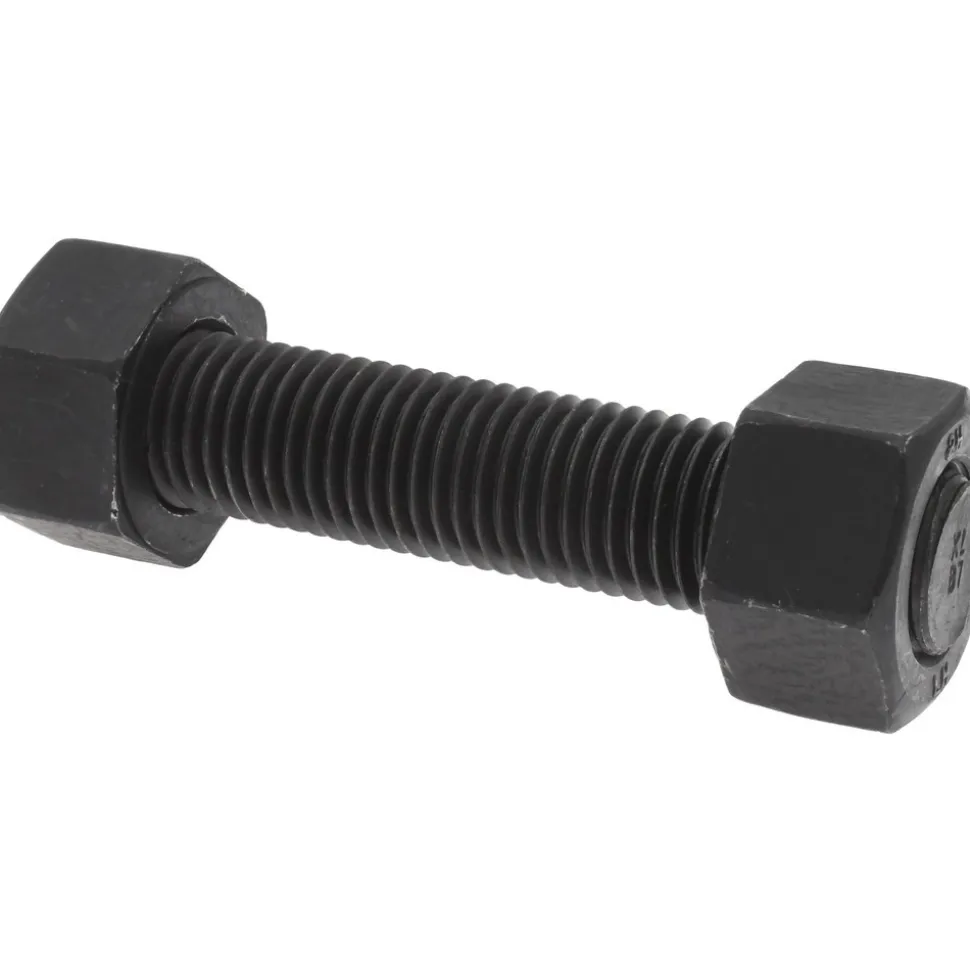 1-8, 5-1/2" Long, Uncoated, Steel, Fully Threaded Stud with Nut