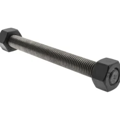 3/4-10, 7-3/4" Long, Uncoated, Steel, Fully Threaded Stud with Nut
