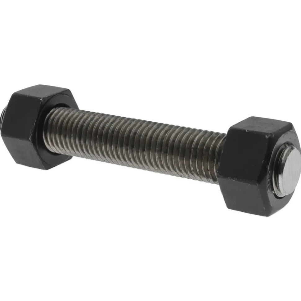7/8-9, 5-3/4" Long, Uncoated, Steel, Fully Threaded Stud with Nut