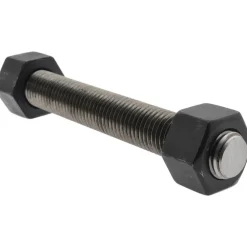 1-8, 7-3/4" Long, Uncoated, Steel, Fully Threaded Stud with Nut