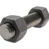 1-8, 5-1/4" Long, Uncoated, Steel, Fully Threaded Stud with Nut