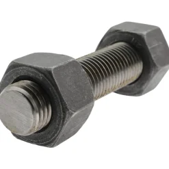 1-8, 5-1/4" Long, Uncoated, Steel, Fully Threaded Stud with Nut