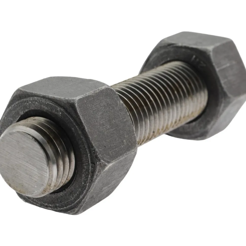 1-8, 5-1/4" Long, Uncoated, Steel, Fully Threaded Stud with Nut