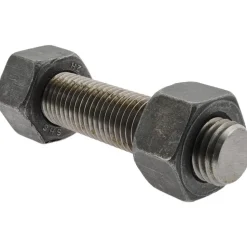 1-8, 5-1/4" Long, Uncoated, Steel, Fully Threaded Stud with Nut
