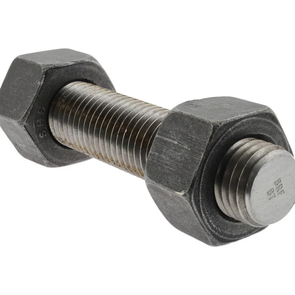 1-8, 5-1/4" Long, Uncoated, Steel, Fully Threaded Stud with Nut