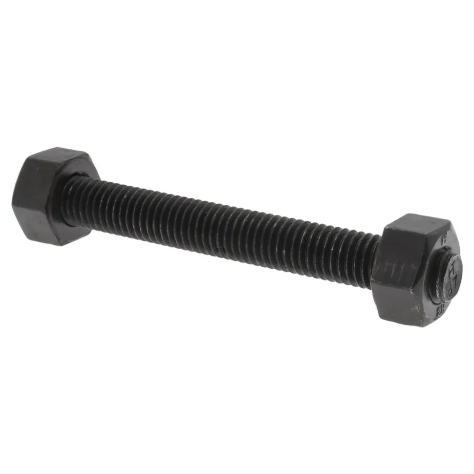1/2-13, 4-1/2" Long, Uncoated, Steel, Fully Threaded Stud with Nut
