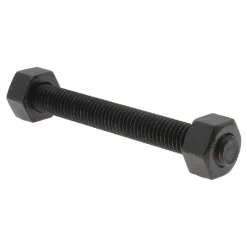 1/2-13, 4-1/2" Long, Uncoated, Steel, Fully Threaded Stud with Nut