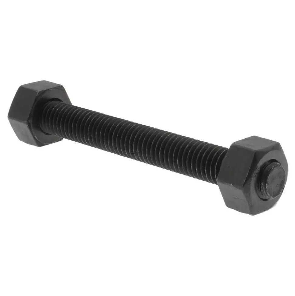 1/2-13, 4-1/2" Long, Uncoated, Steel, Fully Threaded Stud with Nut