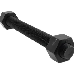 3/4-10, 7-1/2" Long, Uncoated, Steel, Fully Threaded Stud with Nut