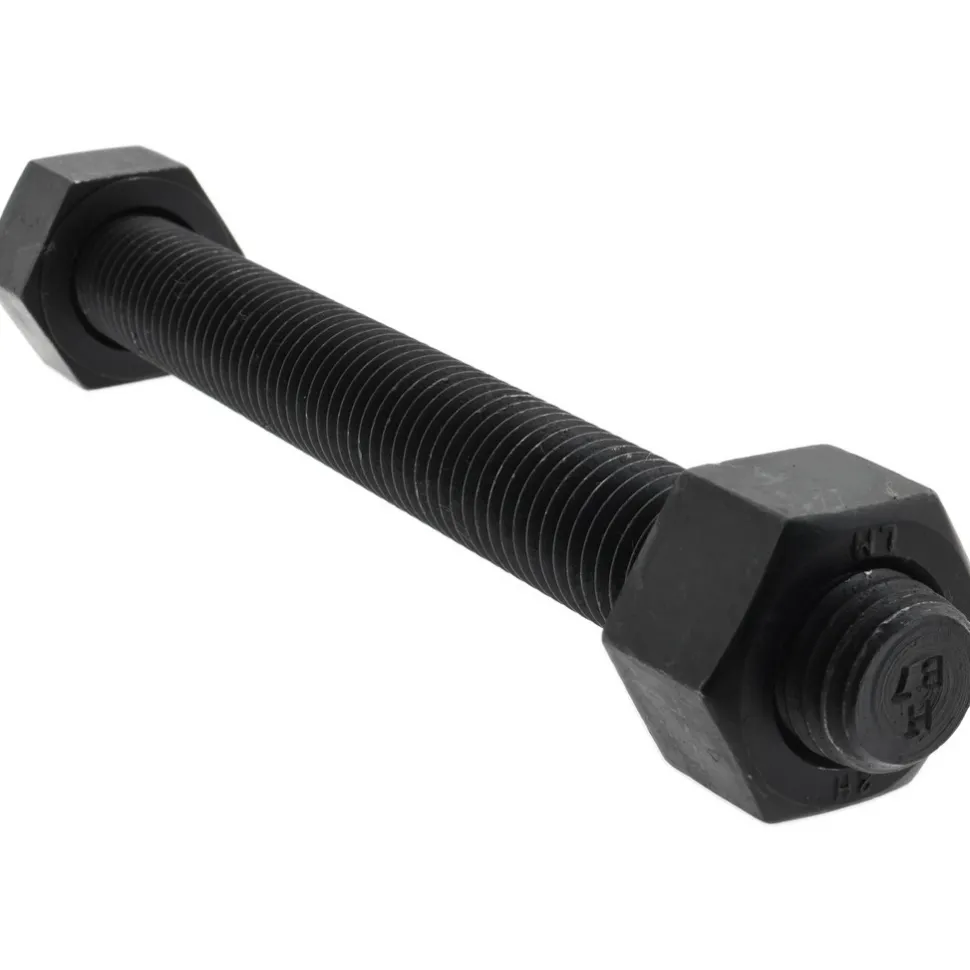 3/4-10, 7-1/2" Long, Uncoated, Steel, Fully Threaded Stud with Nut