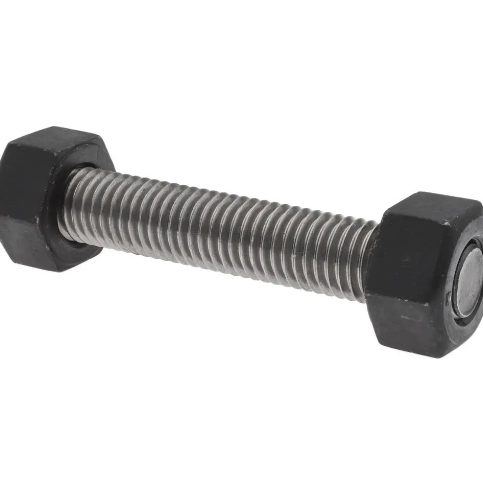 5/8-11, 3-1/2" Long, Uncoated, Steel, Fully Threaded Stud with Nut
