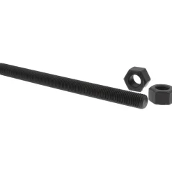 3/4-10, 10-1/4" Long, Uncoated, Steel, Fully Threaded Stud with Nut