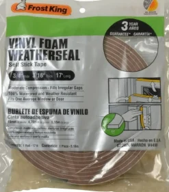17' Long x 3/4" Wide, Closed Cell PVC Foam Tape Weatherstripping