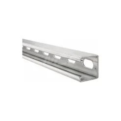 10' Long x 1-5/8" Wide x 1-5/8" High, 12 Gauge, Strip Steel, Half Slot Framing Channel & Strut