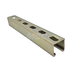 10' Long x 1-5/8" Wide x 1-5/8" High, 12 Gauge, Strip Steel, Half Slot Framing Channel & Strut
