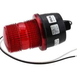 Low Profile Mini Strobe Light: Red, Pipe Mount, 120VAC