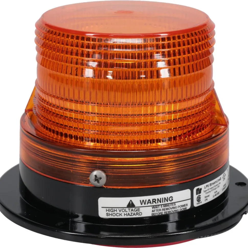 Low Profile Mini Strobe Light: Amber, Surface Mount, 12 to 48VDC