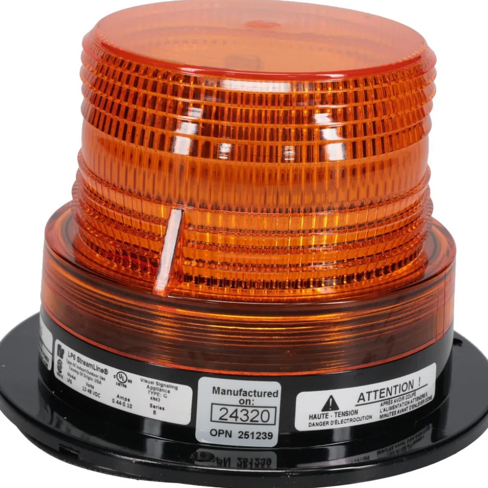 Low Profile Mini Strobe Light: Amber, Surface Mount, 12 to 48VDC